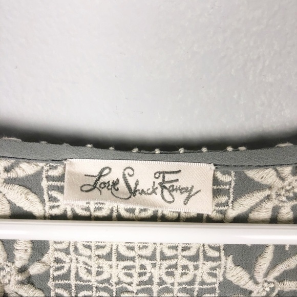 LoveShackFancy Embroidered Silk Georgette Long Sleeve Prairie Top Green Casual - Picture 10 of 11